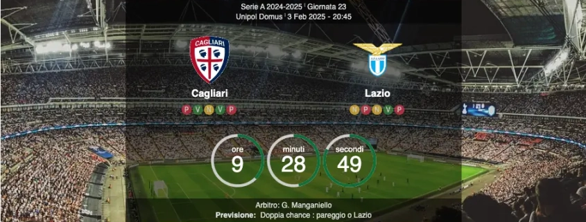 cagliari-lazio serie a 23 giornata